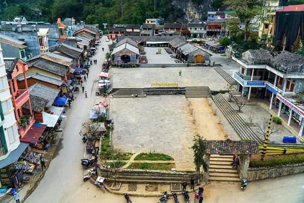 Dong Van Market with unique U -shaped architecture
