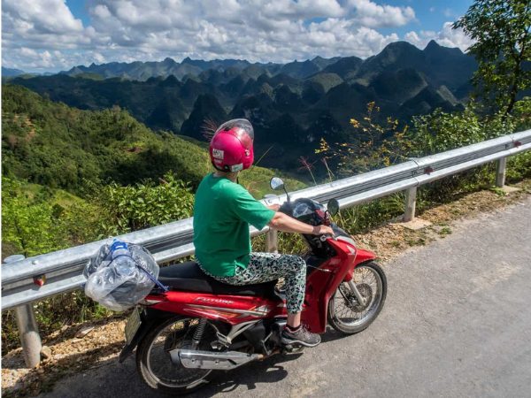 A semi-automatic motorbike is the most popular choice for the Ha Giang Loop