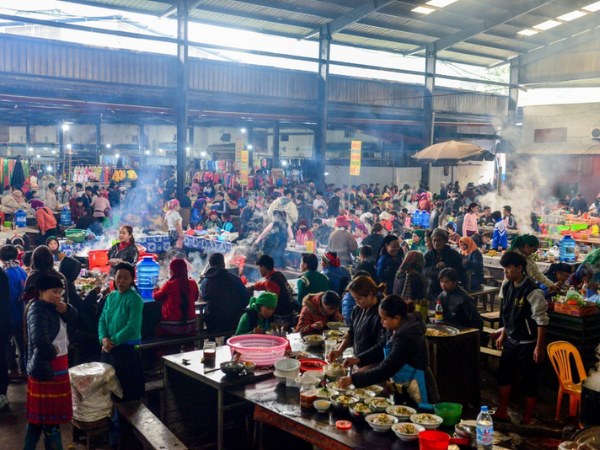 The bustling scene at Meo Vac Market